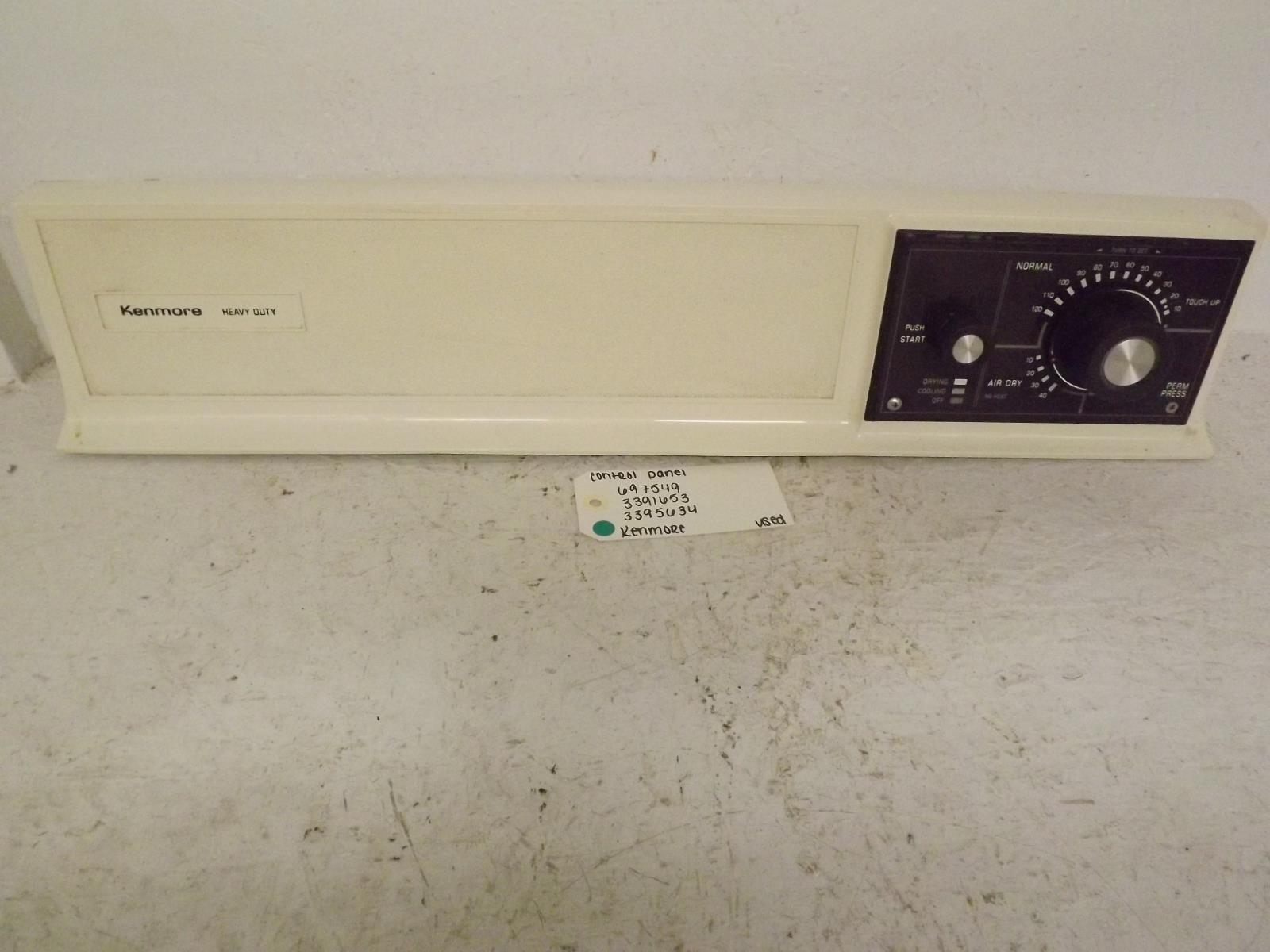 Kenmore Dryer 697549 3391653 3395634 Control Panel Used Kenmore Dryer 697549 3391653 3395634 Control Panel Used